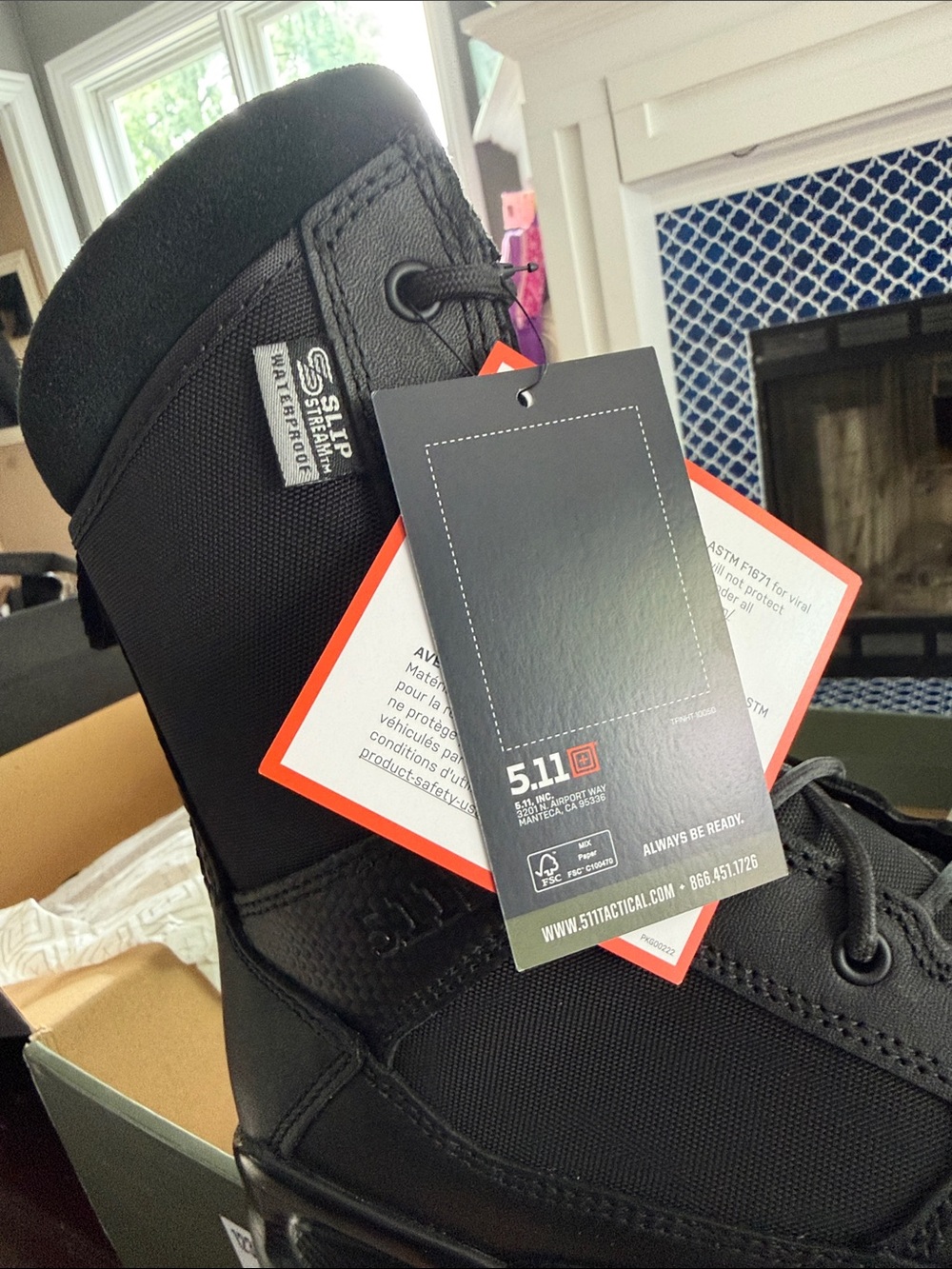 5.11 Tactical Men's Black Side-Zip Tactical Boots - Picture 2 of 3